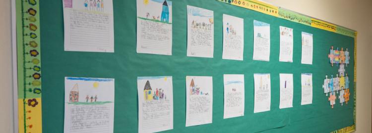 Student wall art and letters. 